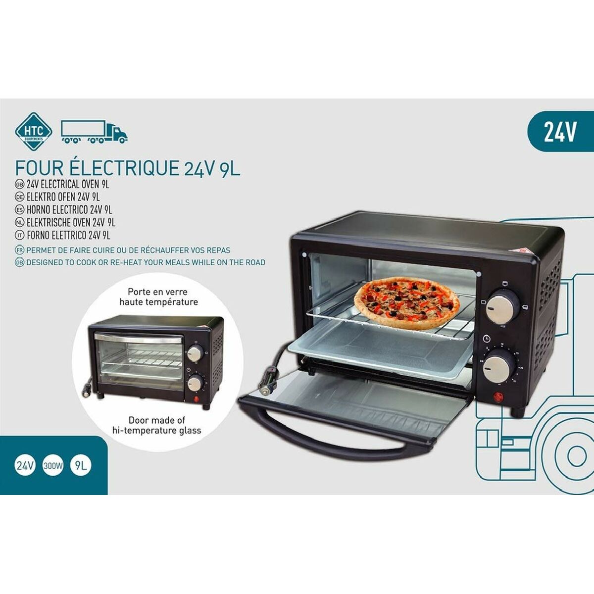Four HTC EQUIPEMENT ELECTRIC OVEN 9 L 300 W