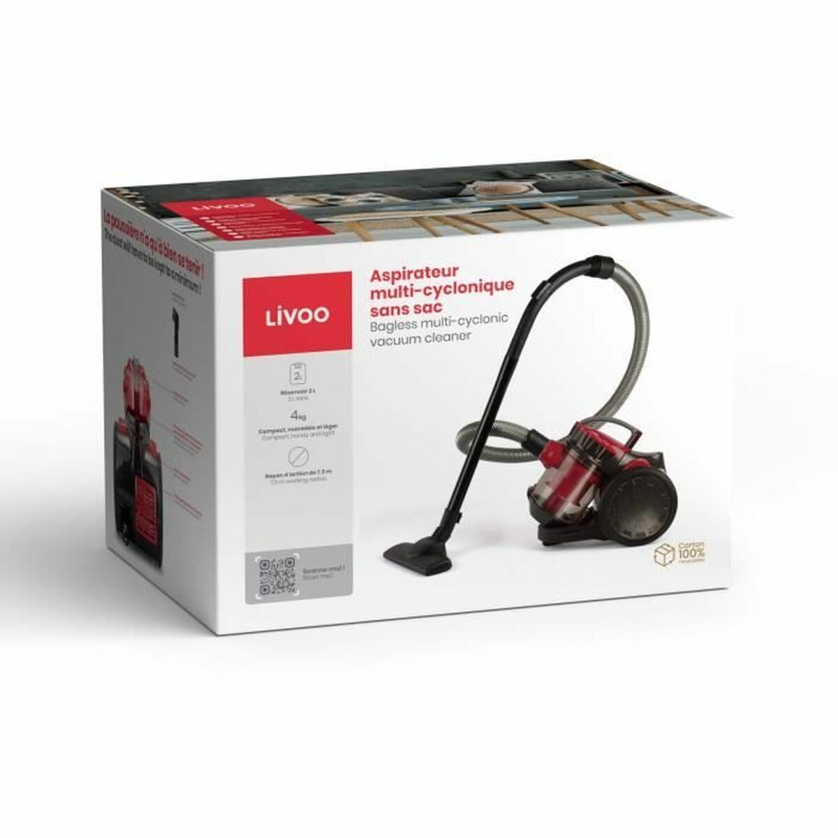 Aspirateur Livoo DOH105R Noir Rouge 700 W