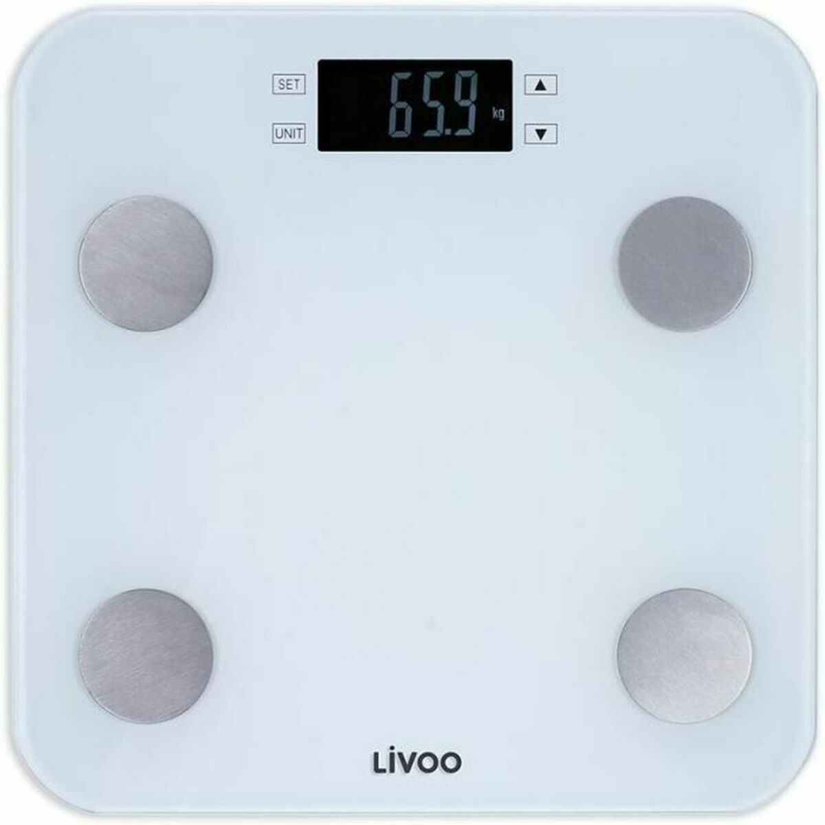 Balance Numérique de Salle de Bain Livoo DOM427W Blanc Verre trempé 180 kg