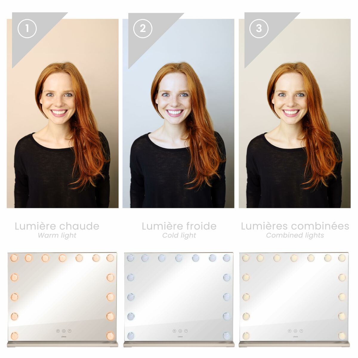 Miroir Grossissant Livoo DOS207 Blanc Miroir