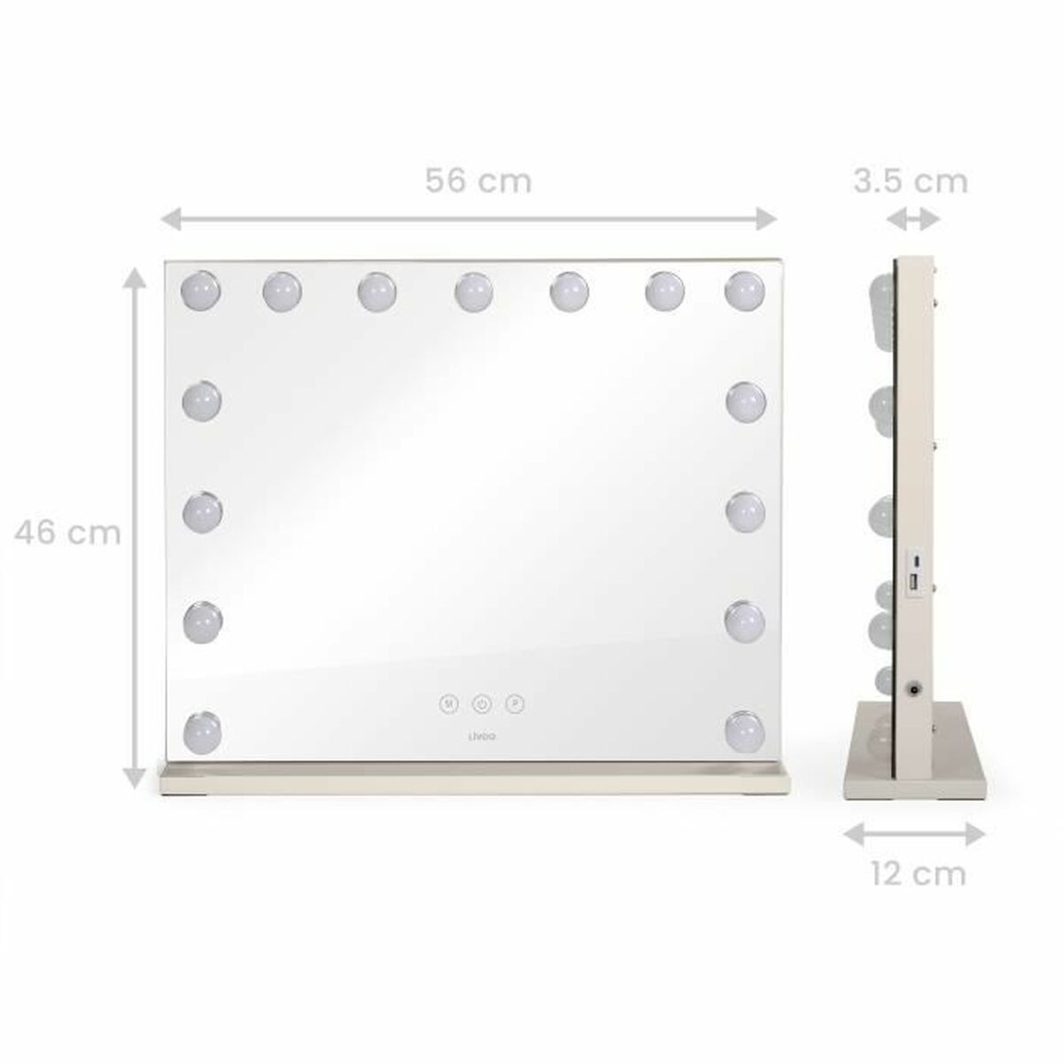 Miroir Grossissant Livoo DOS207 Blanc Miroir