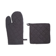 Jeu de maniques et de gants de cuisine Atmosphera Coton Gris foncé
