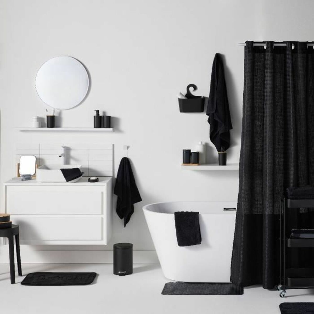 Ensemble de Bain TODAY HOY Noir Plastique Moderne (6 Unités)