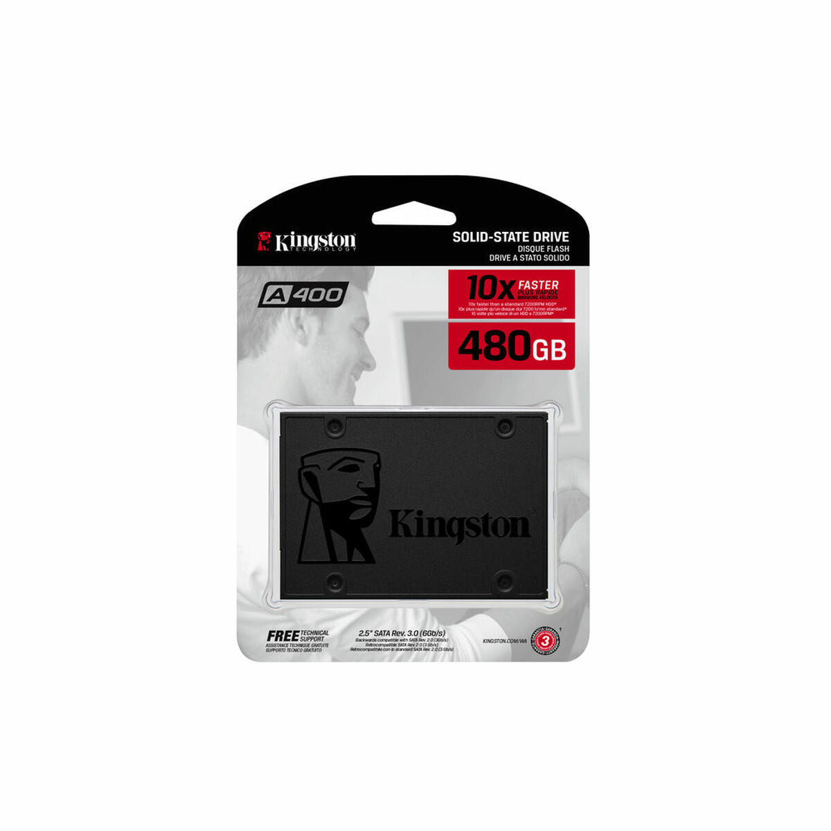 Disque dur Kingston SA400S37/480G 2.5" SSD 480 GB Sata III TLC 480 GB 480 GB SSD