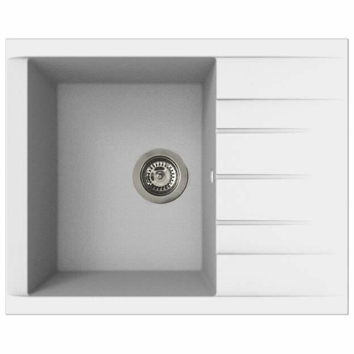 Evier à une cuve avec égouttoir Stradour 1C XS Blanc