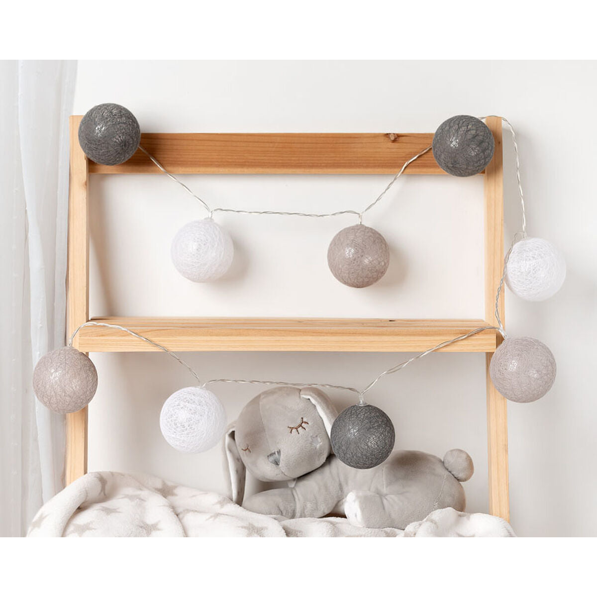 Guirlande de boules LED 150 cm Gris
