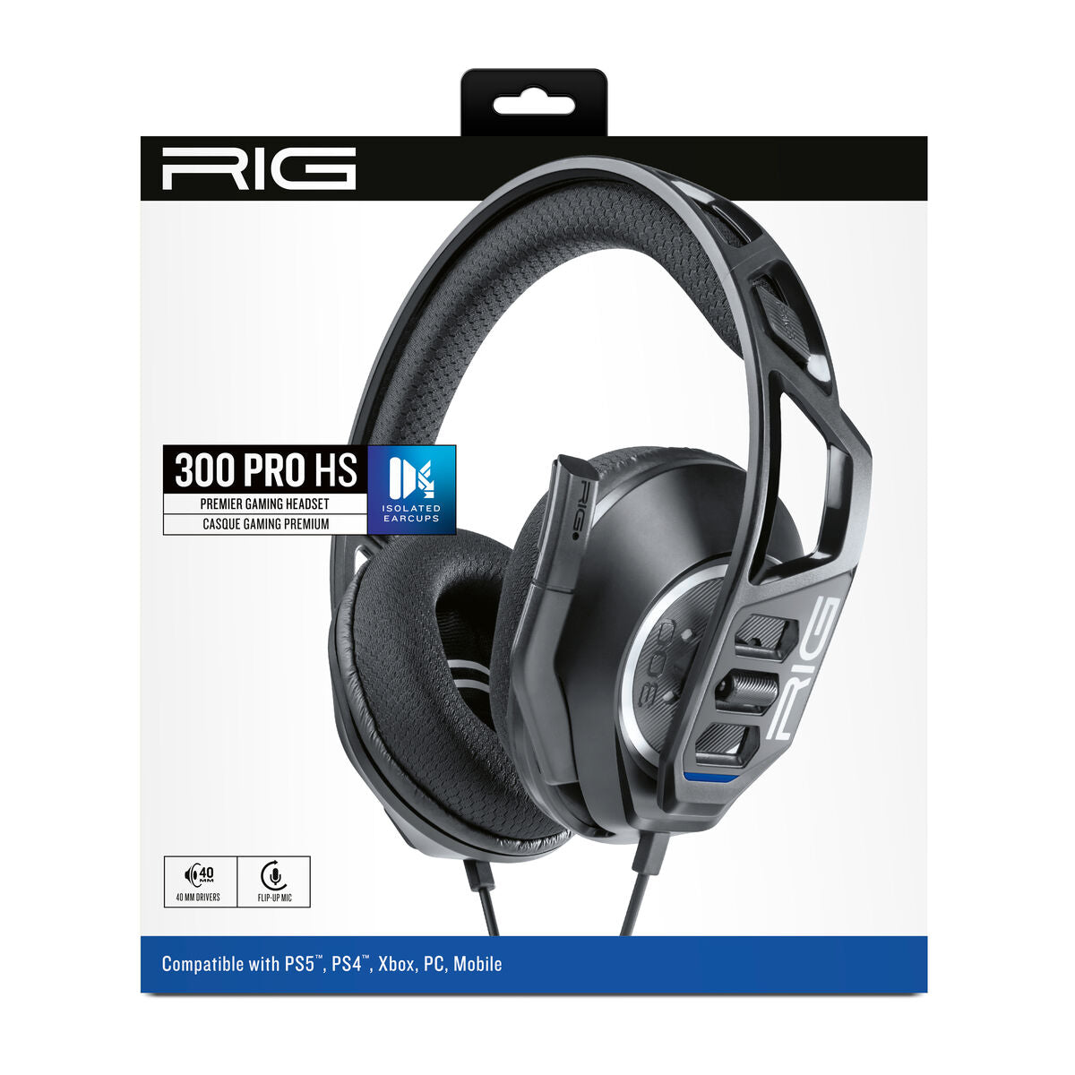Casques avec Micro Gaming Rig Gaming RIG300PROHS Noir