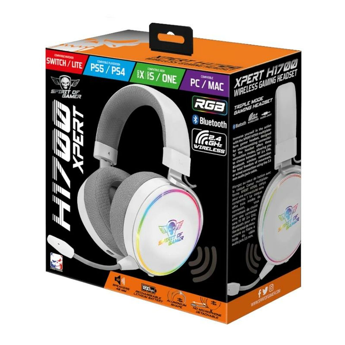 Casque Spirit of Gamer XPERT H1700 Blanc
