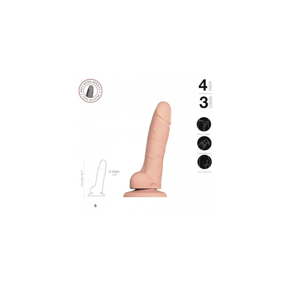 Gode Strap-on-me Realistic Naturel S