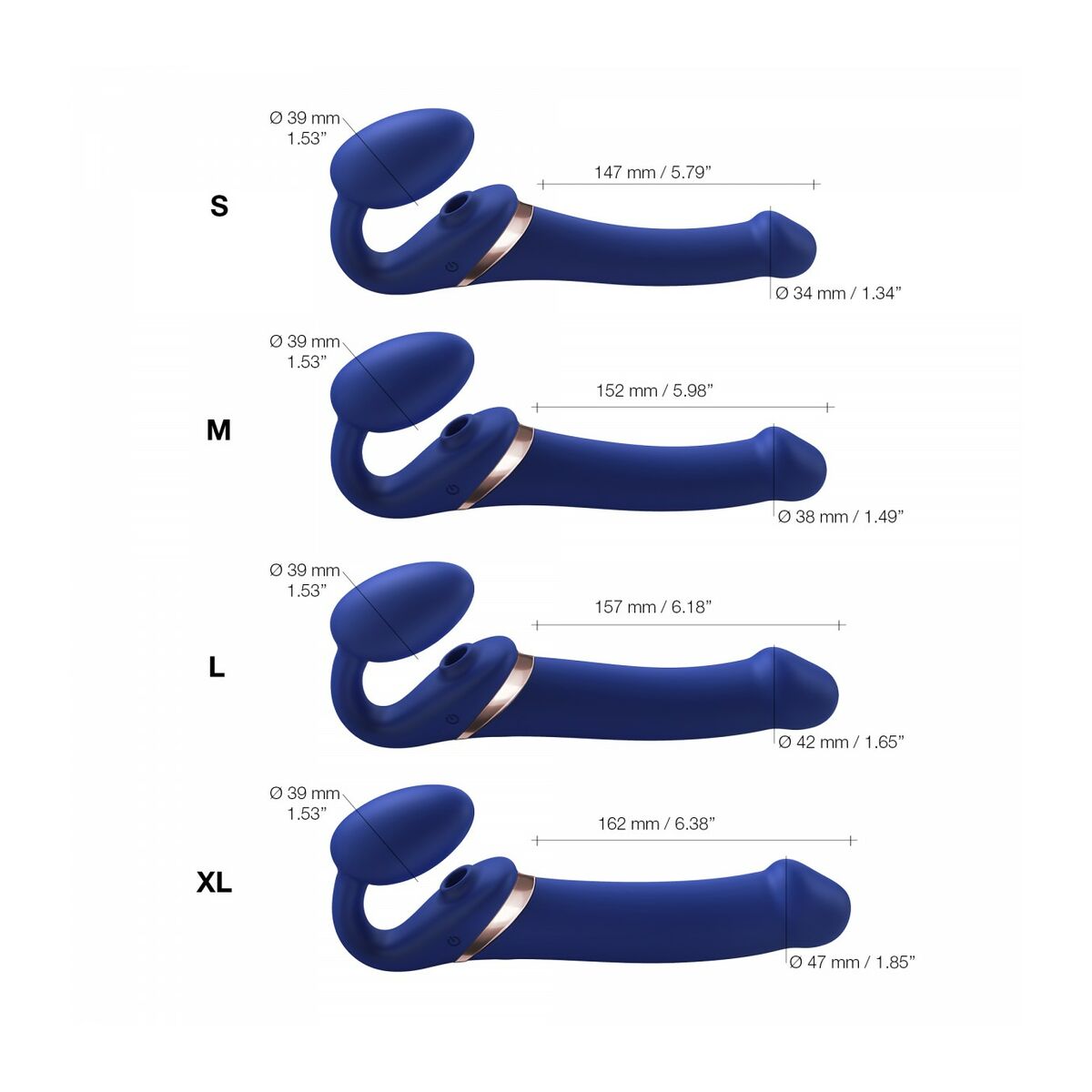 Vibromasseur Strap-on-me 6017388 Bleu