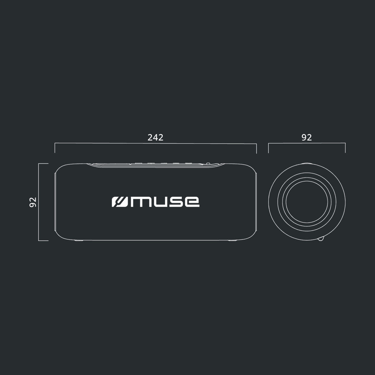 Haut-parleurs bluetooth portables Muse M780BTR     20W Bleu 20 W