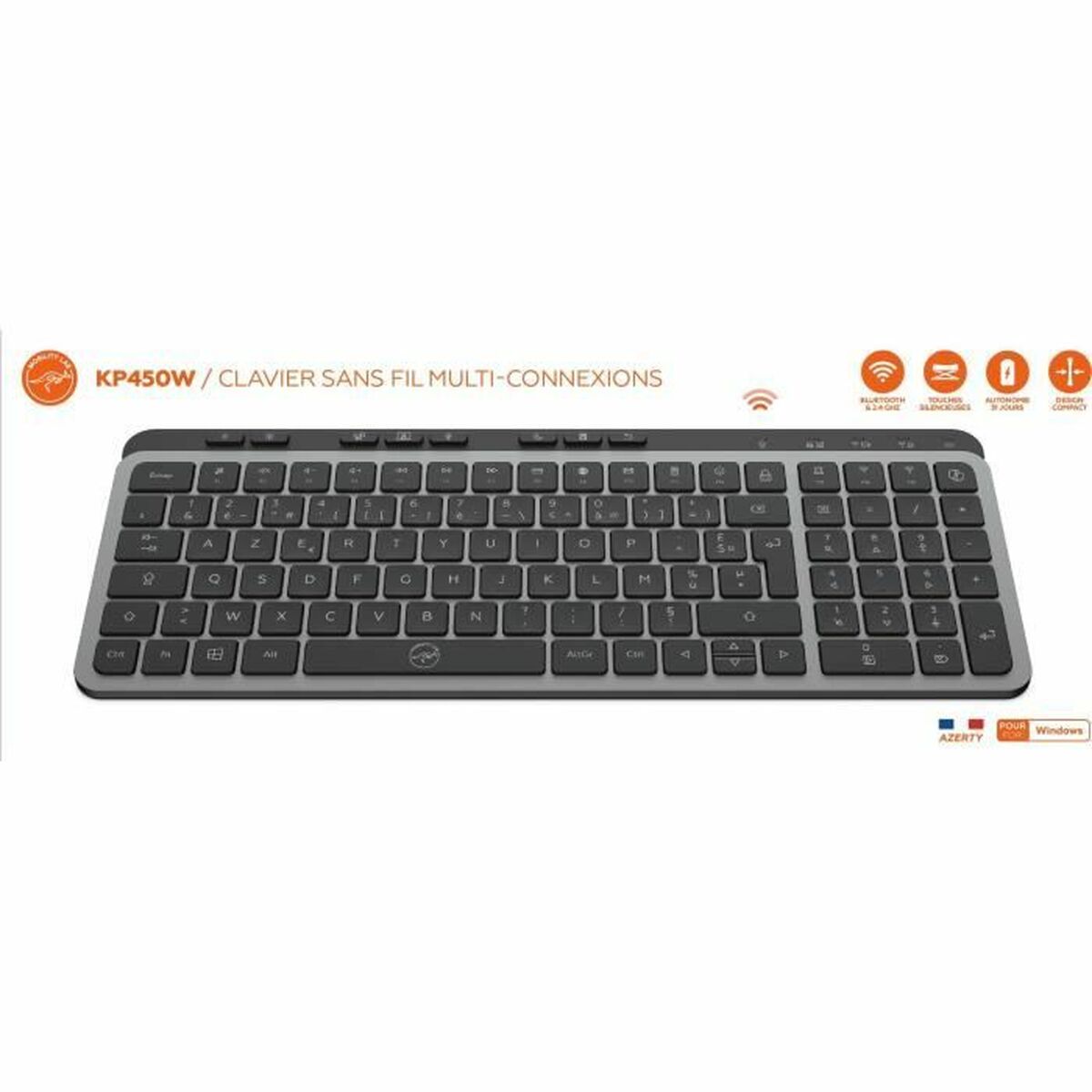 Clavier Mobility Lab KP450W Compact Noir Gris