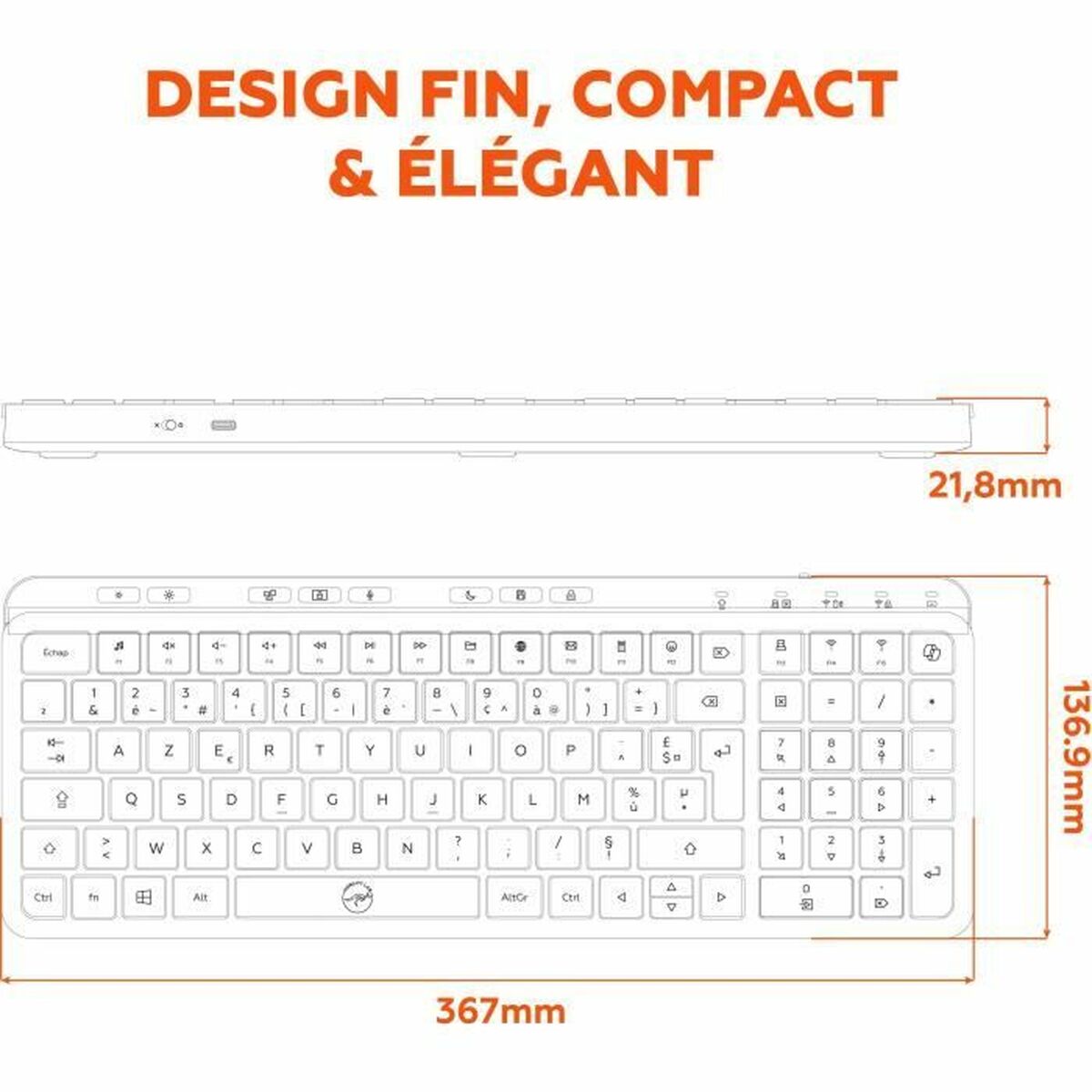 Clavier Mobility Lab KP450W Compact Noir Gris