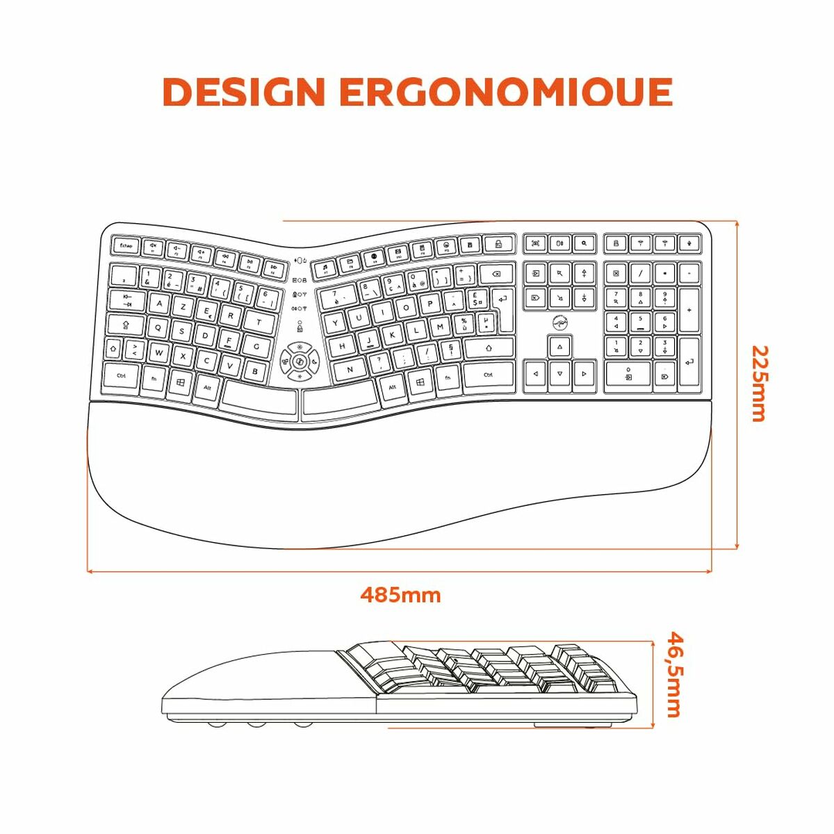Clavier Mobility Lab Azerty Français Noir