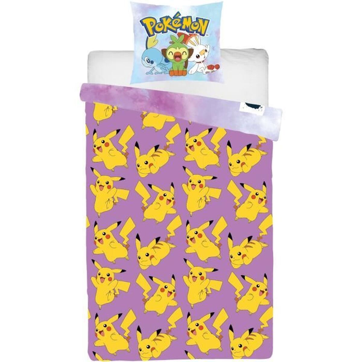Parure de couette Pokémon Multicouleur Lit 2 persones 2 Pièces