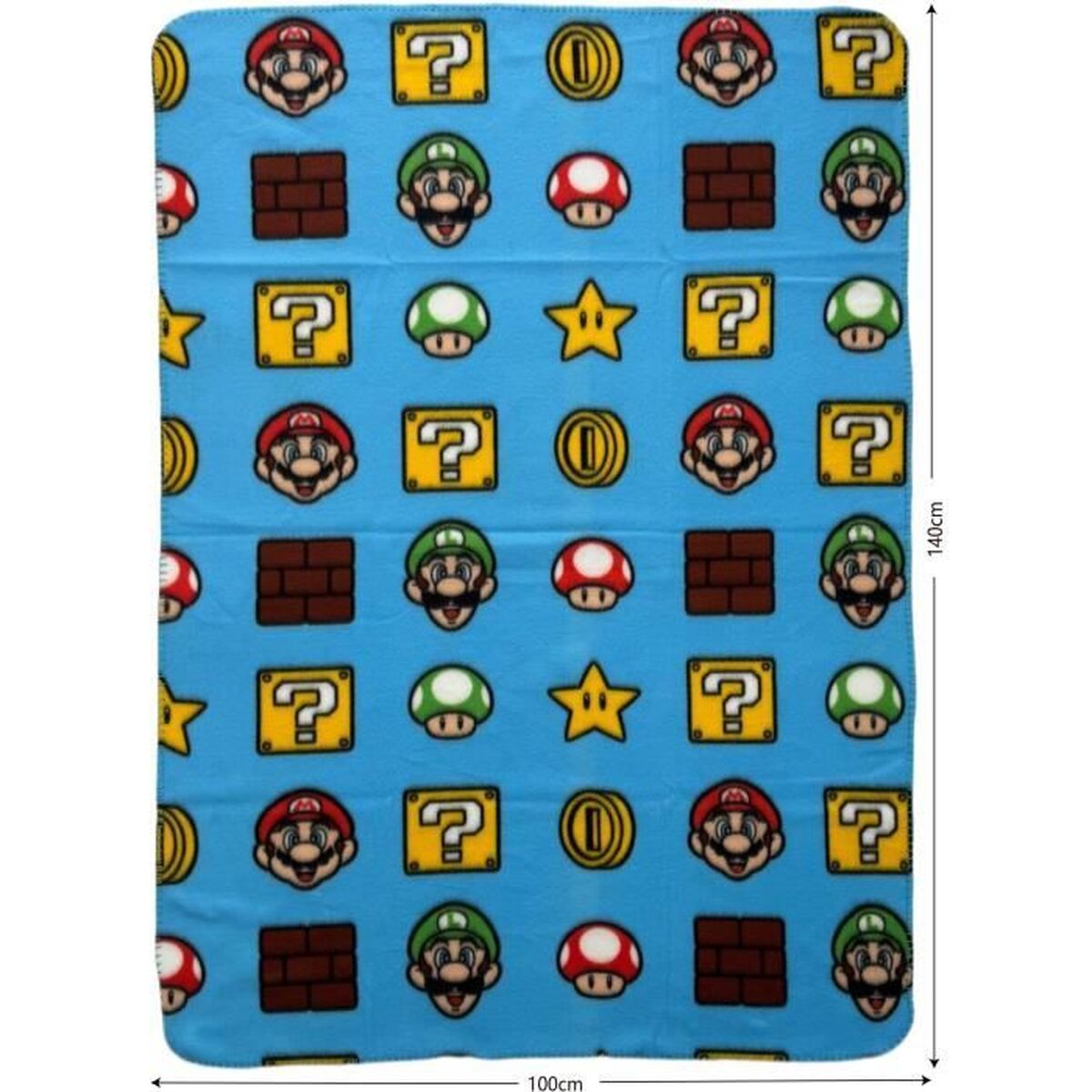 Couverture Mario Bros Multicouleur Carreaux Ecossais