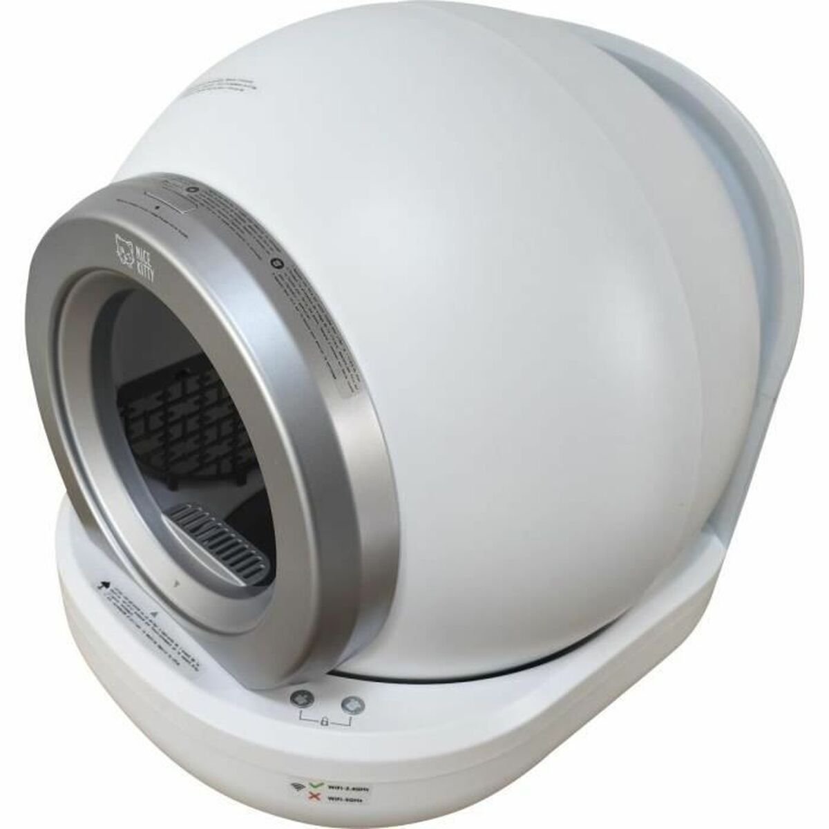 Bac à litière pour chats Blanc Gris