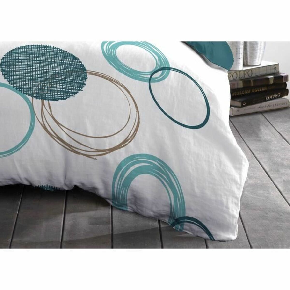 Parure de couette HOME LINGE PASSION Vert 220 x 240 cm Cercles