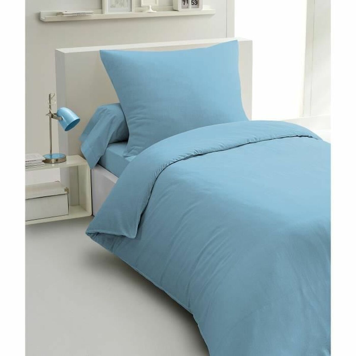 Parure de couette HOME LINGE PASSION Bleu ciel Lit 2 persones 2 Pièces