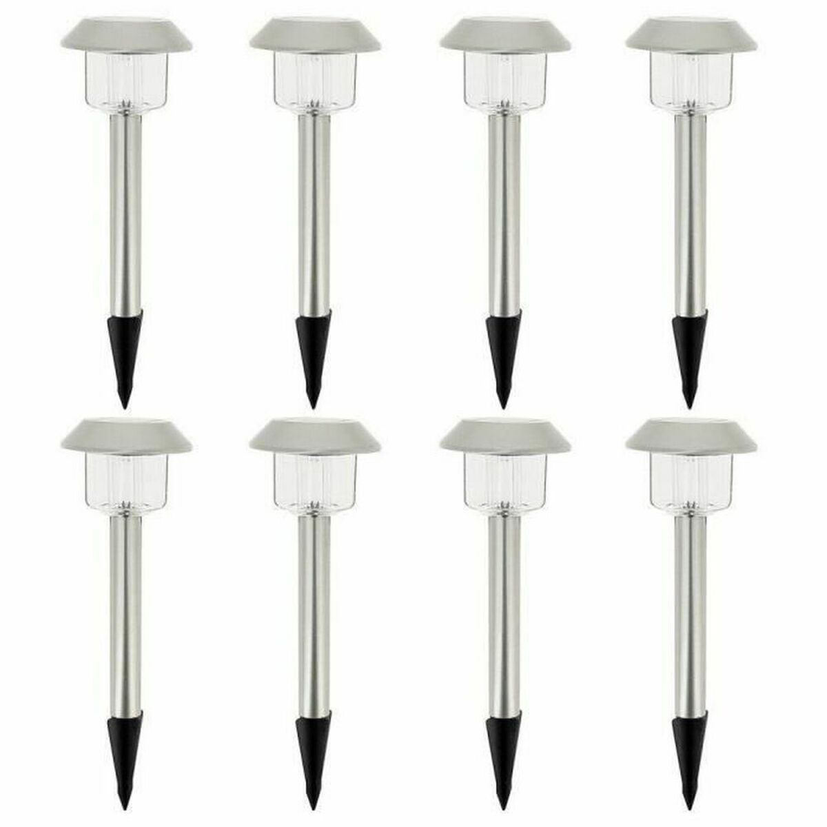 Lampe solaire Lumisky Alesia LED Argenté Acier inoxydable Blanc froid 6500K (8 Unités)