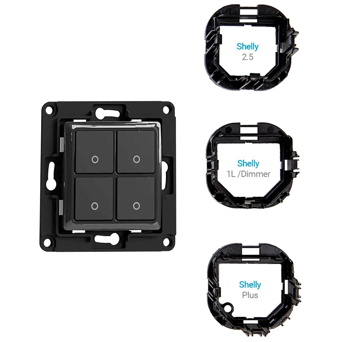 Interrupteur d'éclairage Shelly WS4 BLACK Noir