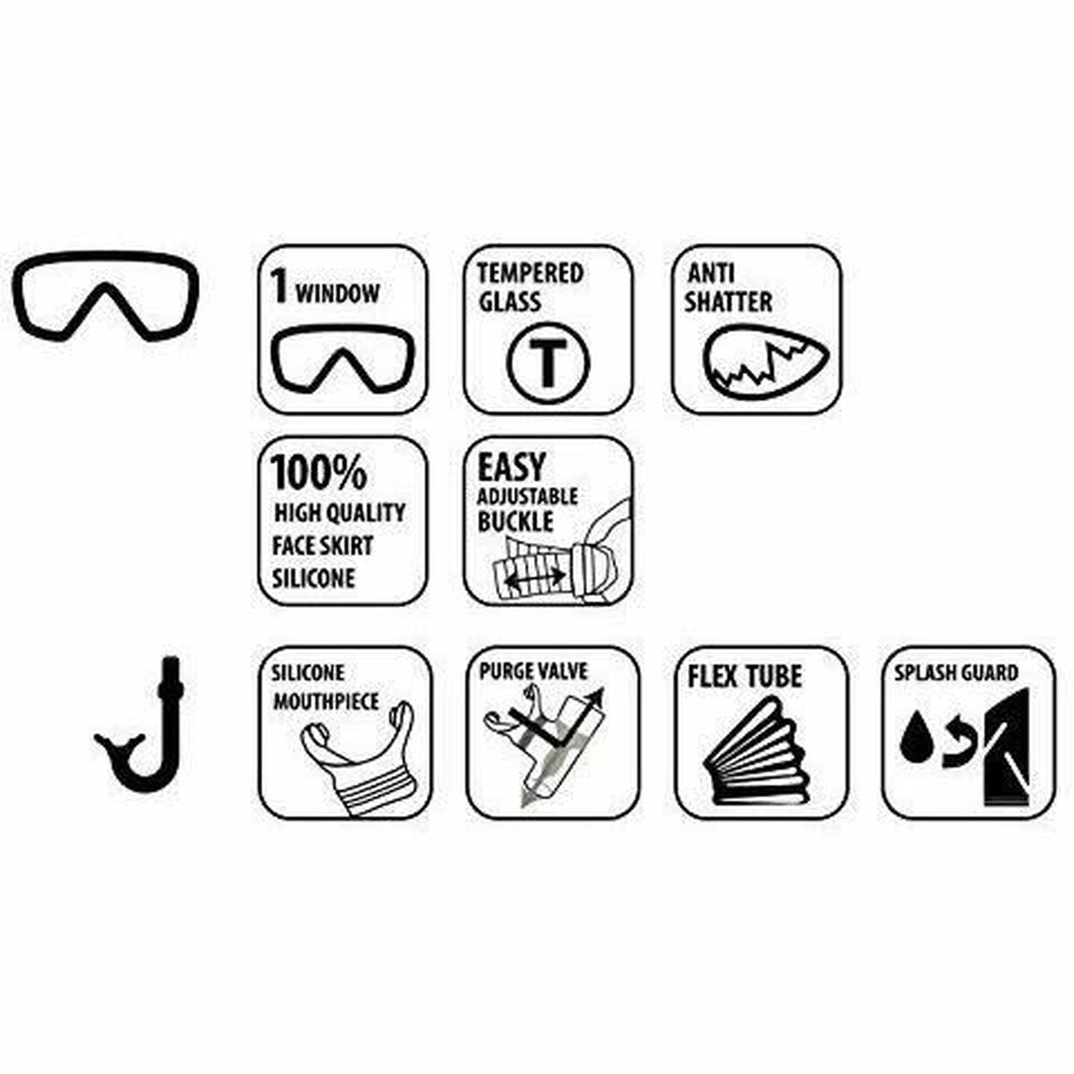 Masque de Plongée avec Tube pour Enfants Schildkröt