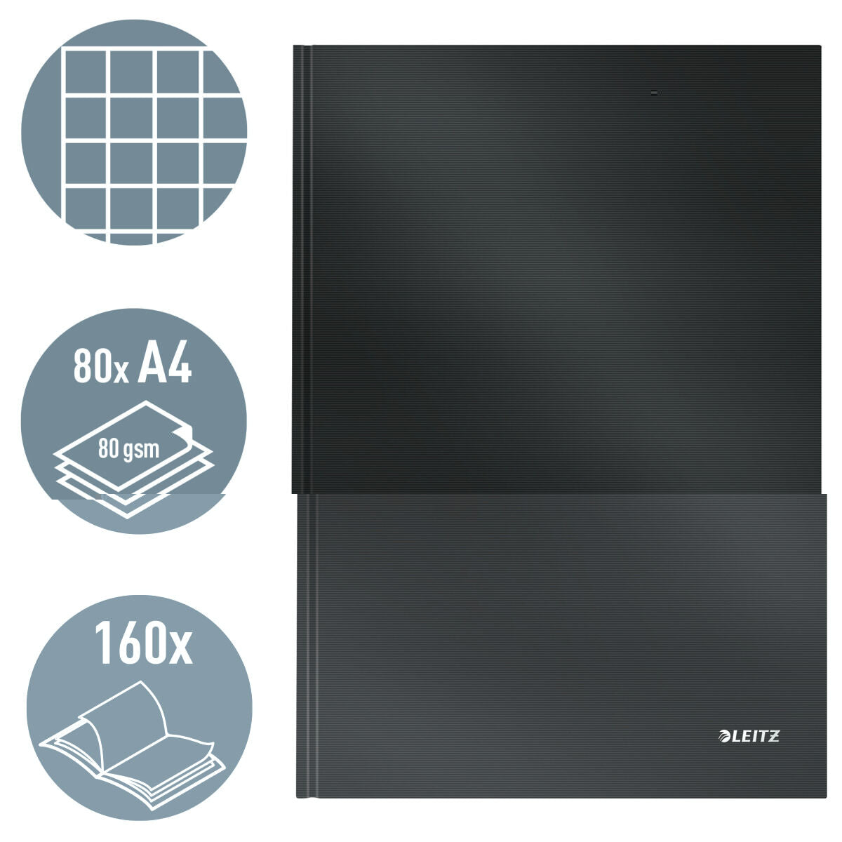 Bloc de Notes Leitz Solid Noir A4 80 Volets