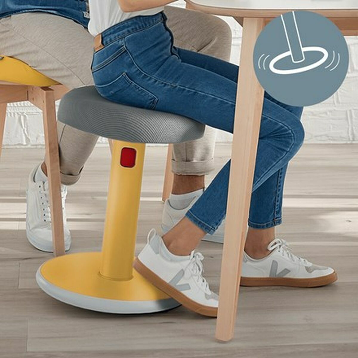 Tabouret ergonomique Leitz Ergo Cosy Active Jaune Plastique