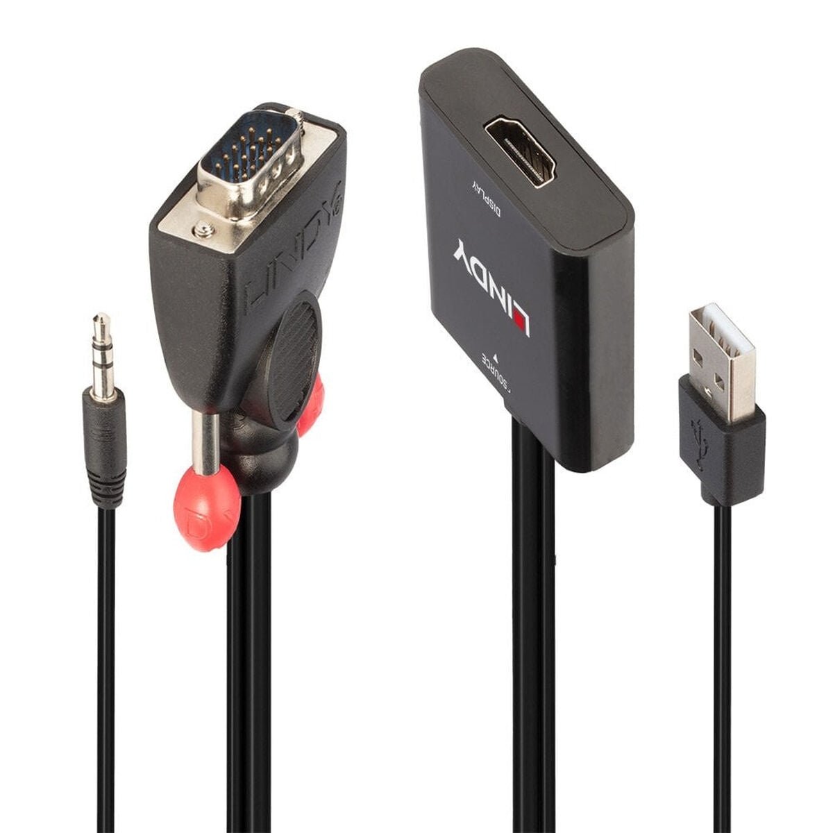 Adaptateur VGA vers HDMI avec Audio LINDY 38284 Noir