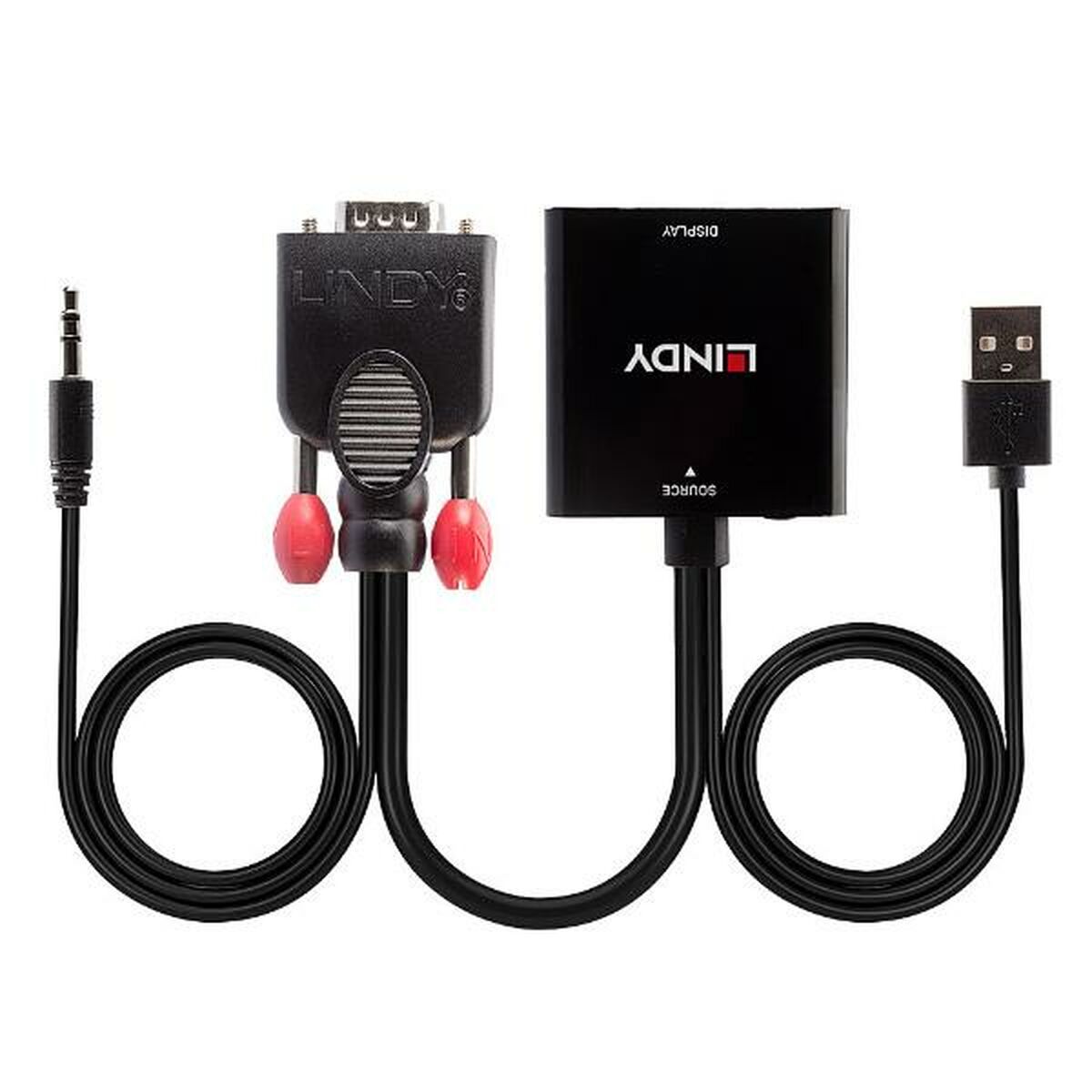 Adaptateur VGA vers HDMI avec Audio LINDY 38284 Noir