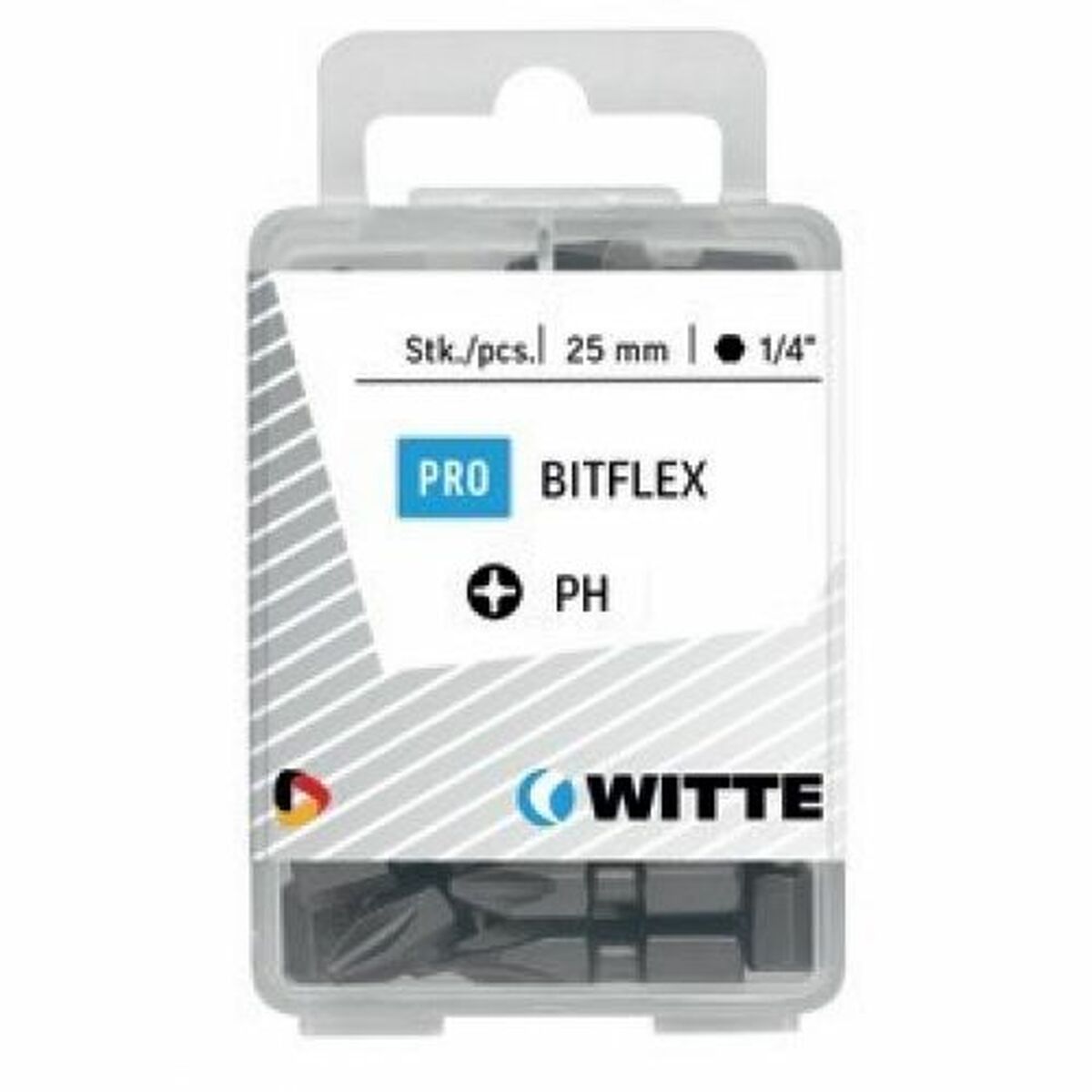 Ensemble de pointes WITTE PH 2 BITFLEX PH2 25 Unités 25 Pièces