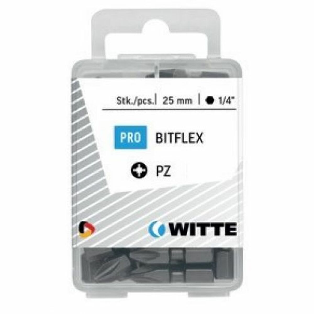 Ensemble de pointes WITTE PZ 1 BITFLEX Pozidriv PZ1 25 Unités 25 Pièces