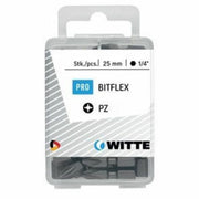 Ensemble de pointes WITTE PZ 2 BITFLEX Pozidriv PZ2 25 Unités 25 Pièces