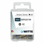 Ensemble de pointes WITTE PZ 1 BITFLEX TIN Pozidriv PZ1 15 Unités 15 Pièces