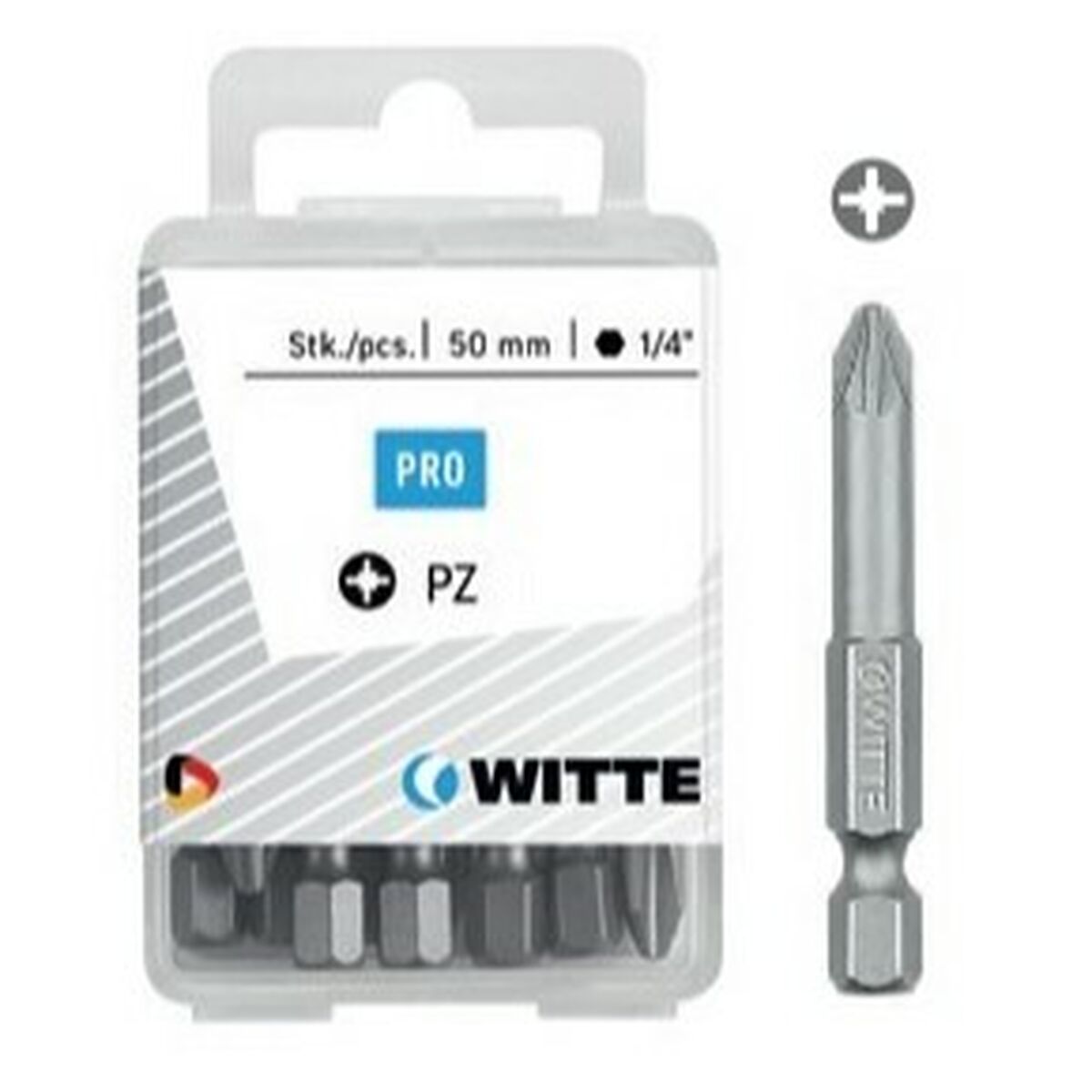 Ensemble de pointes WITTE Pozidriv PZ1 10 Unités 10 Pièces