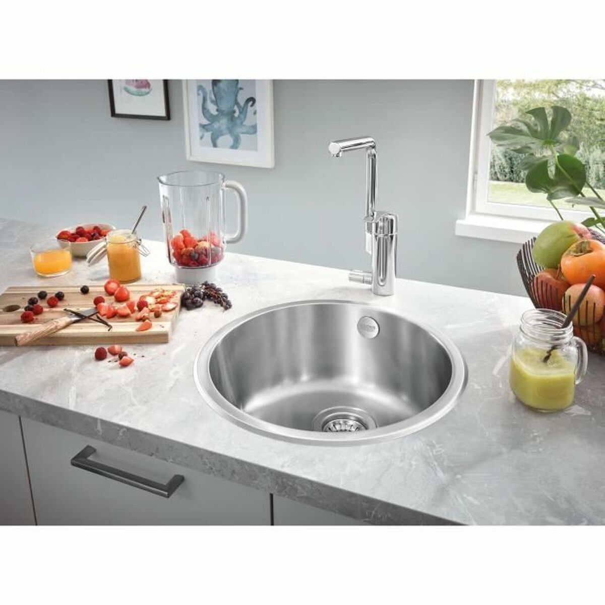 Évier simple Grohe K200 Gris