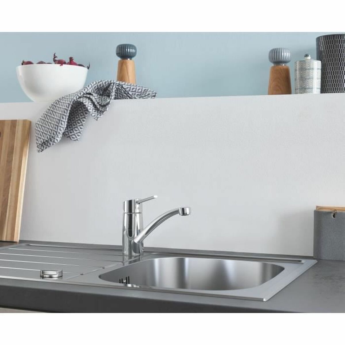 Évier simple Grohe 31552SD1 Gris