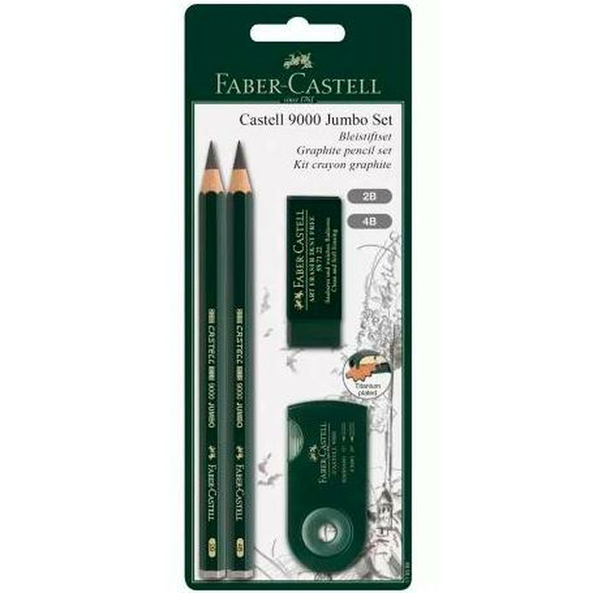 Ensemble de Crayons Faber-Castell Noir (5 Unités)
