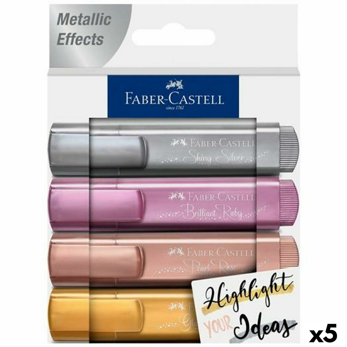 Ensemble de Marqueurs Fluorescents Faber-Castell TEXTLINER 4 Pièces (5 Unités)