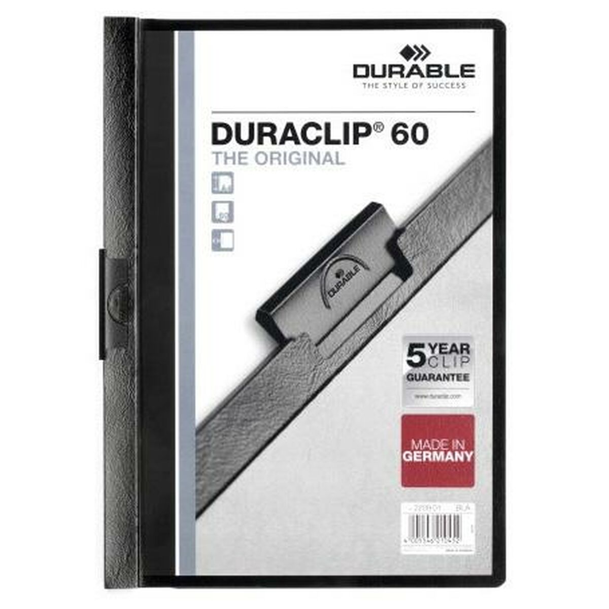 Dossier de Portefeuilles Durable Duraclip 60 Noir Transparent A4 25 Pièces