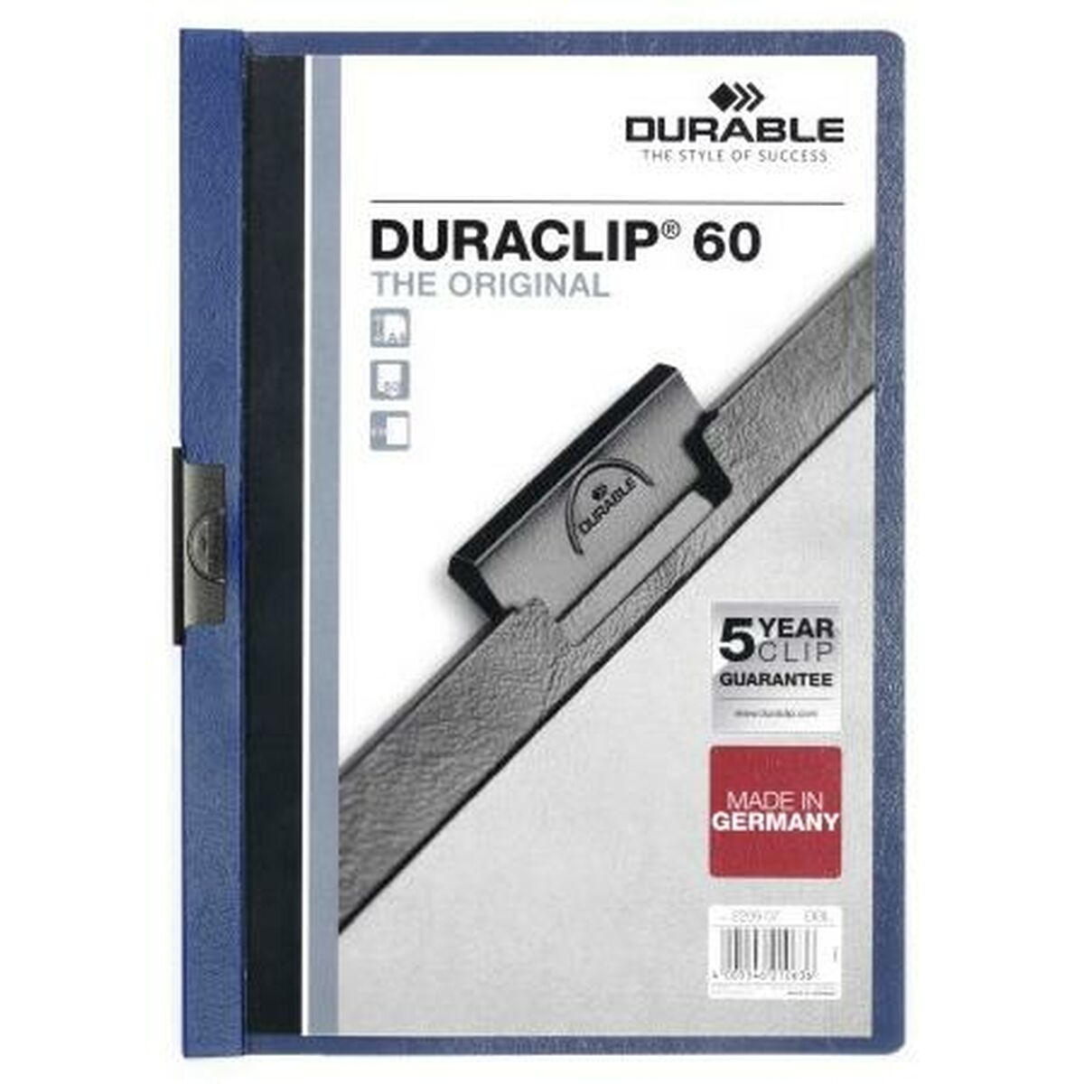 Dossier de Portefeuilles Durable Duraclip 60 Transparent Bleu foncé A4