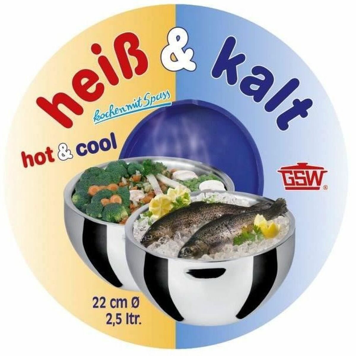 Saladier GSW GSW 30 cm 5,5 L Argenté Acier inoxydable Thermique