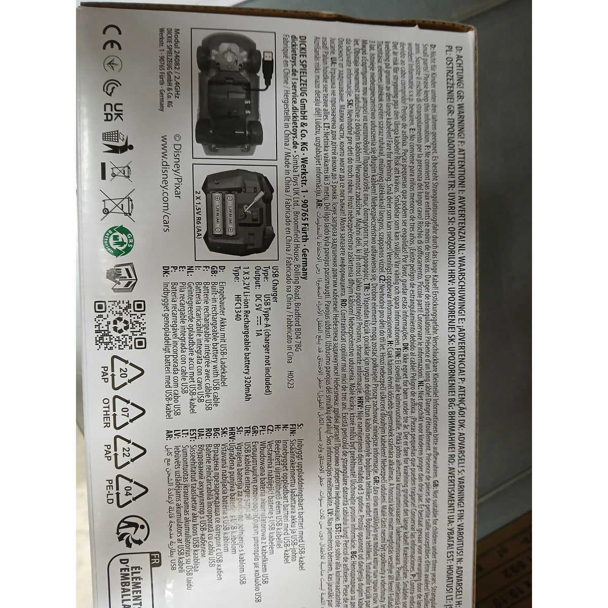 Voiture Télécommandée Cars Turbo Racer Lightning McQueen 1:24 17 cm