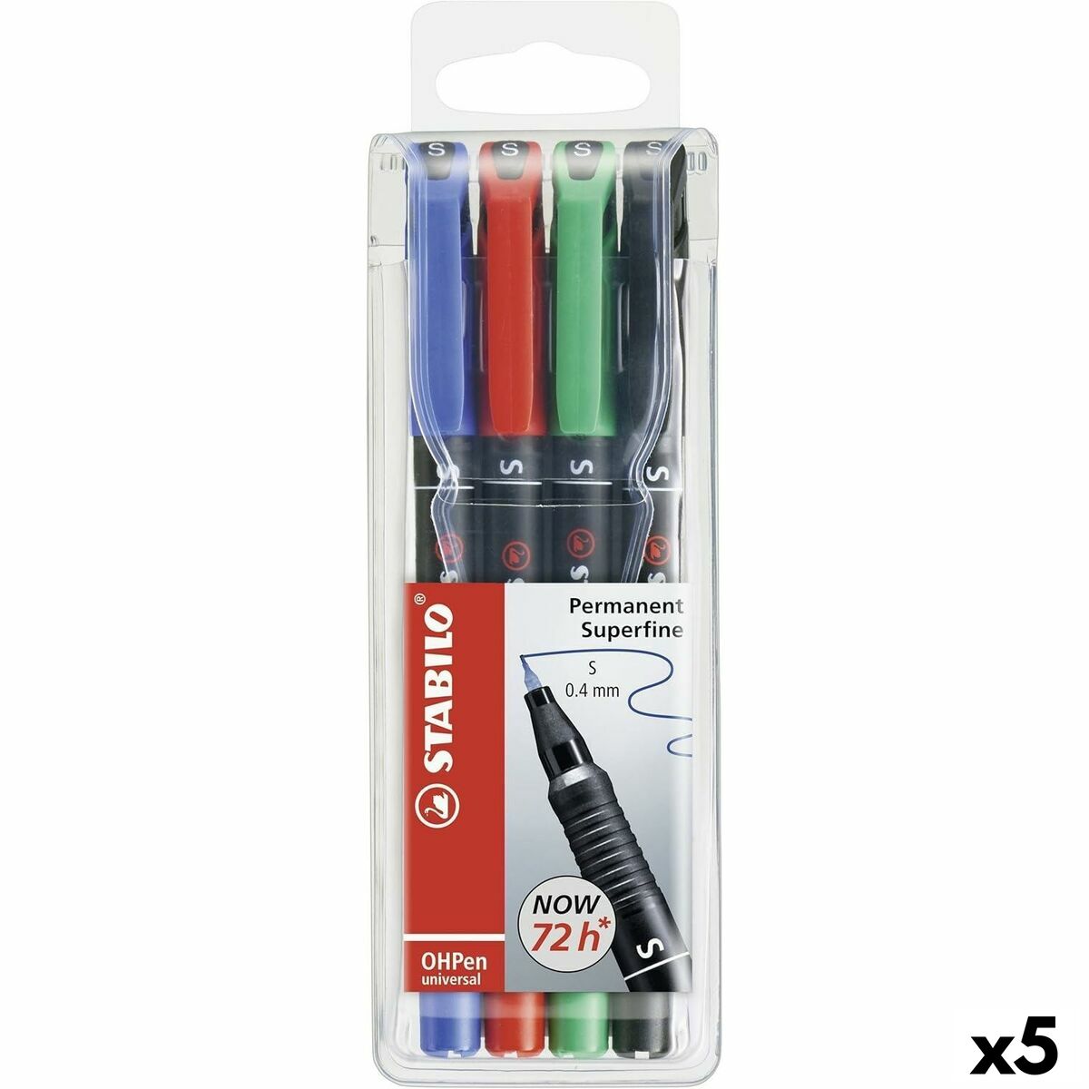 Ensemble de Marqueurs Stabilo OHPEN UNIVERSAL Multicouleur 0,4 mm 4 Pièces (5 Unités)