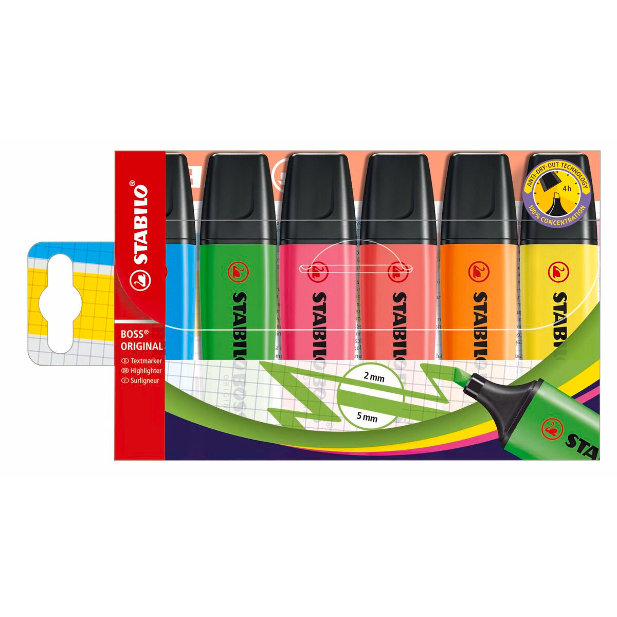 Ensemble de Marqueurs Fluorescents Stabilo BOSS ORIGINAL Multicouleur 6 Pièces (5 Unités)