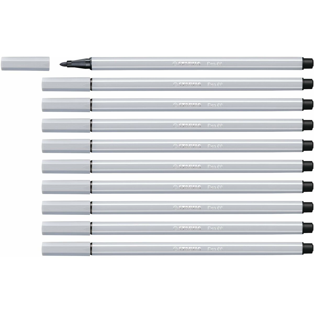 Feutres Stabilo Pen 68 Gris clair (10 Pièces)