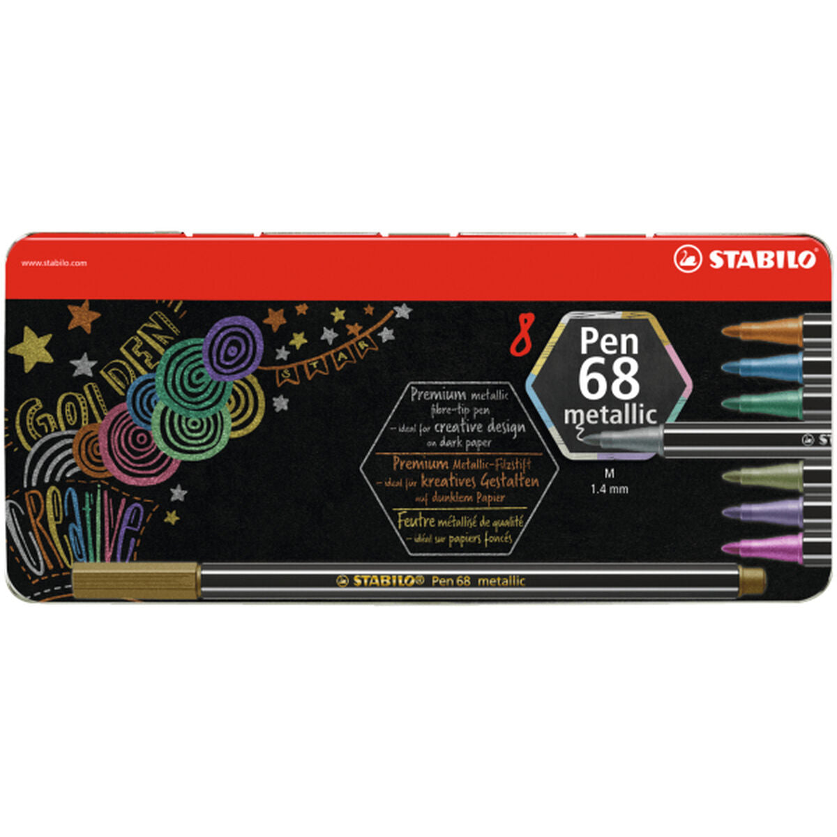 Ensemble de Marqueurs Stabilo Pen 68 metallic 8 Pièces Multicouleur