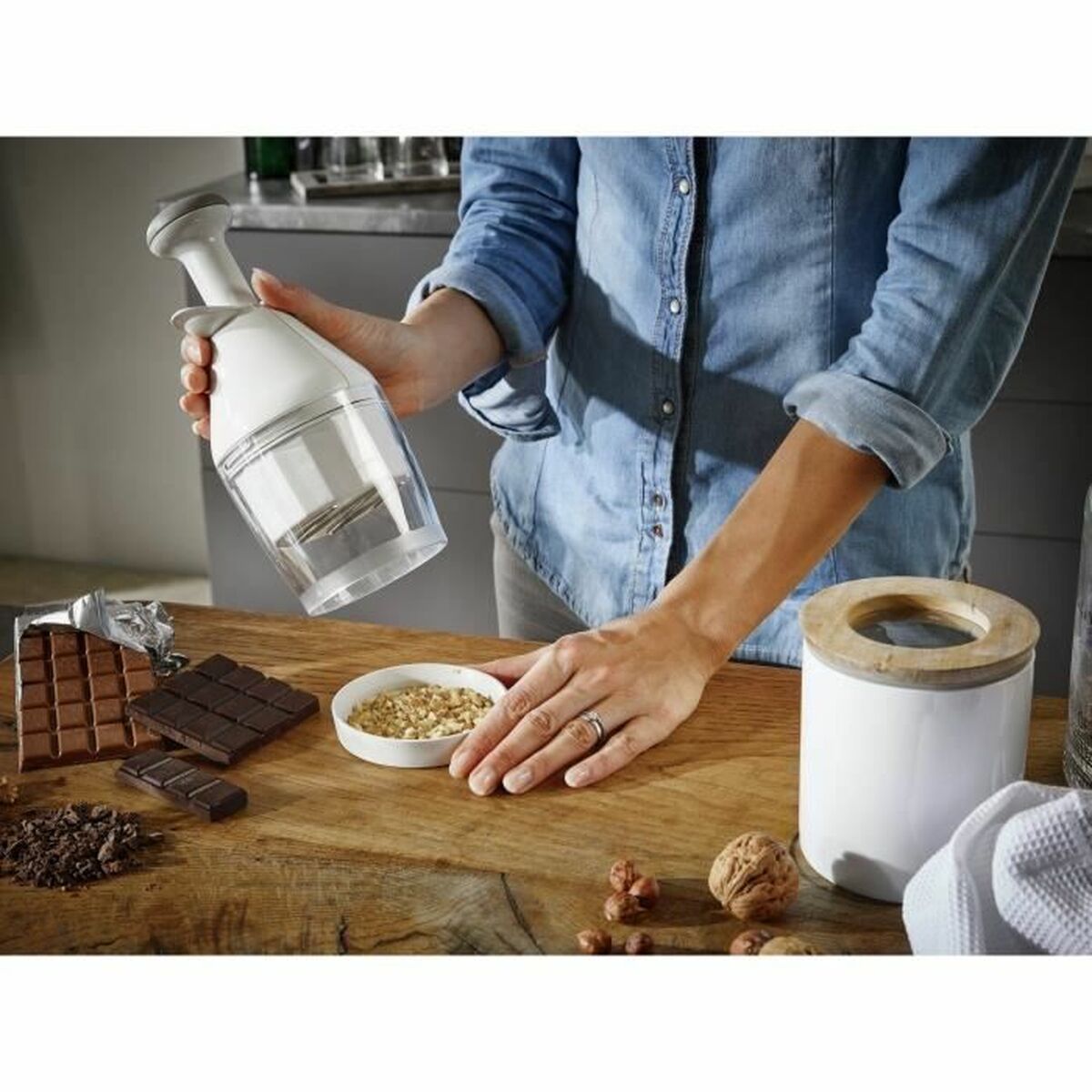 Hachoir Leifheit Chopper Confort & Cle Blanc Acier inoxydable Plastique