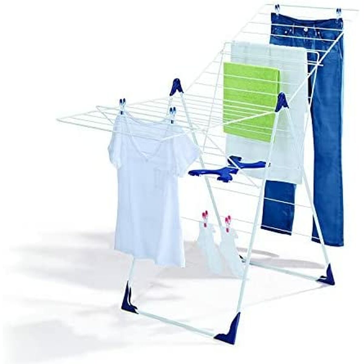 Corde à linge Leifheit 81408 CLASSIC 200 Flex Acier polypropylène Plastique Bleu Blanc 20 m