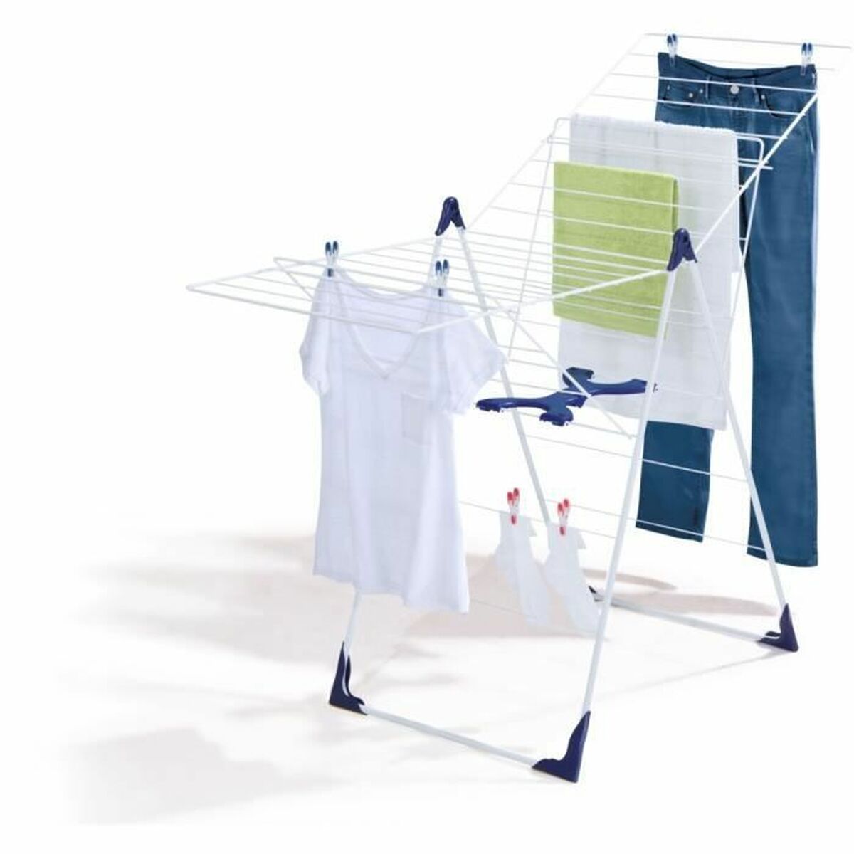 Corde à linge Leifheit 81408 CLASSIC 200 Flex Acier polypropylène Plastique Bleu Blanc 20 m